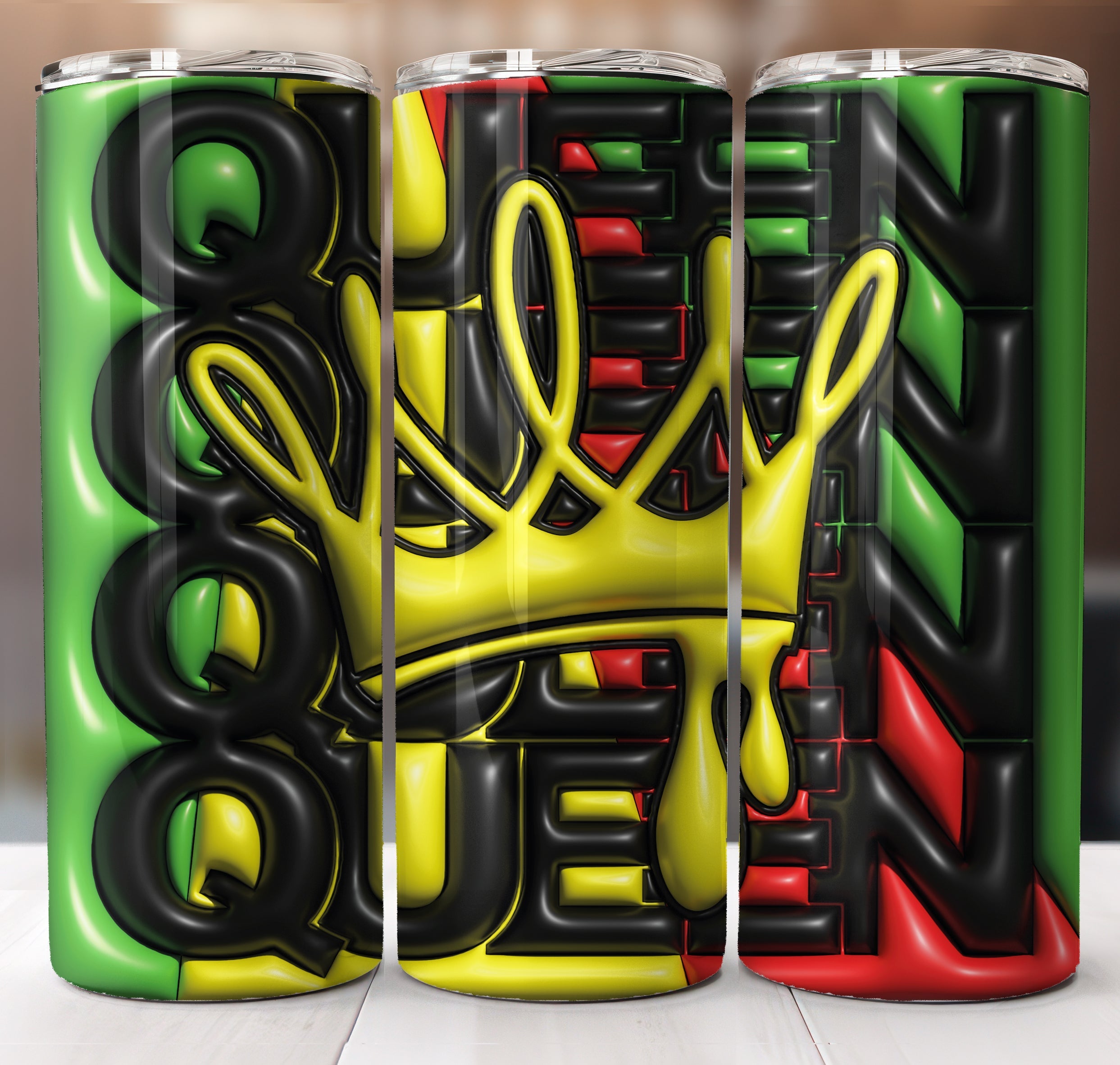 Crown Queen Puff Inflated Tumbler Sublimation Transfer