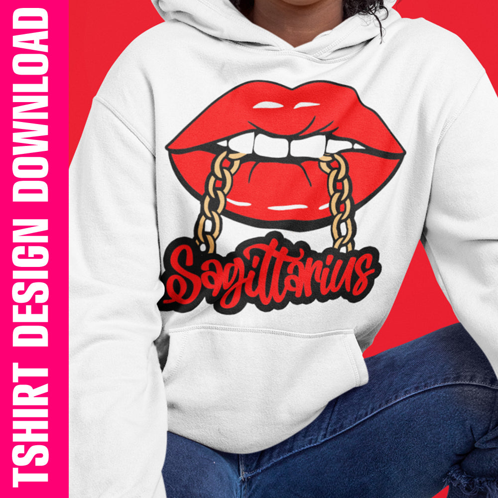 Sagittarius Lips Chain PNG SVG