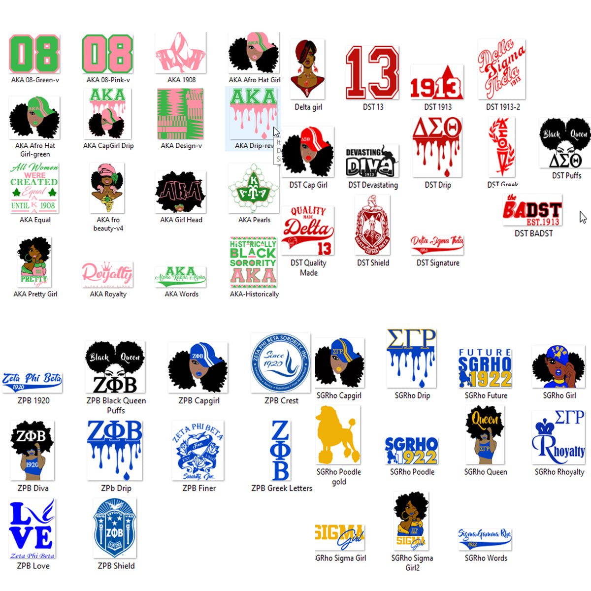 50 AKA DST ZPB SgRho Sorority PNG SVG Bundle