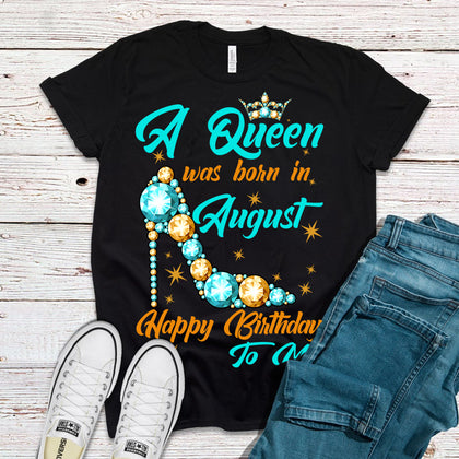 A Queen Was Born in August Rhinestones PNG Only