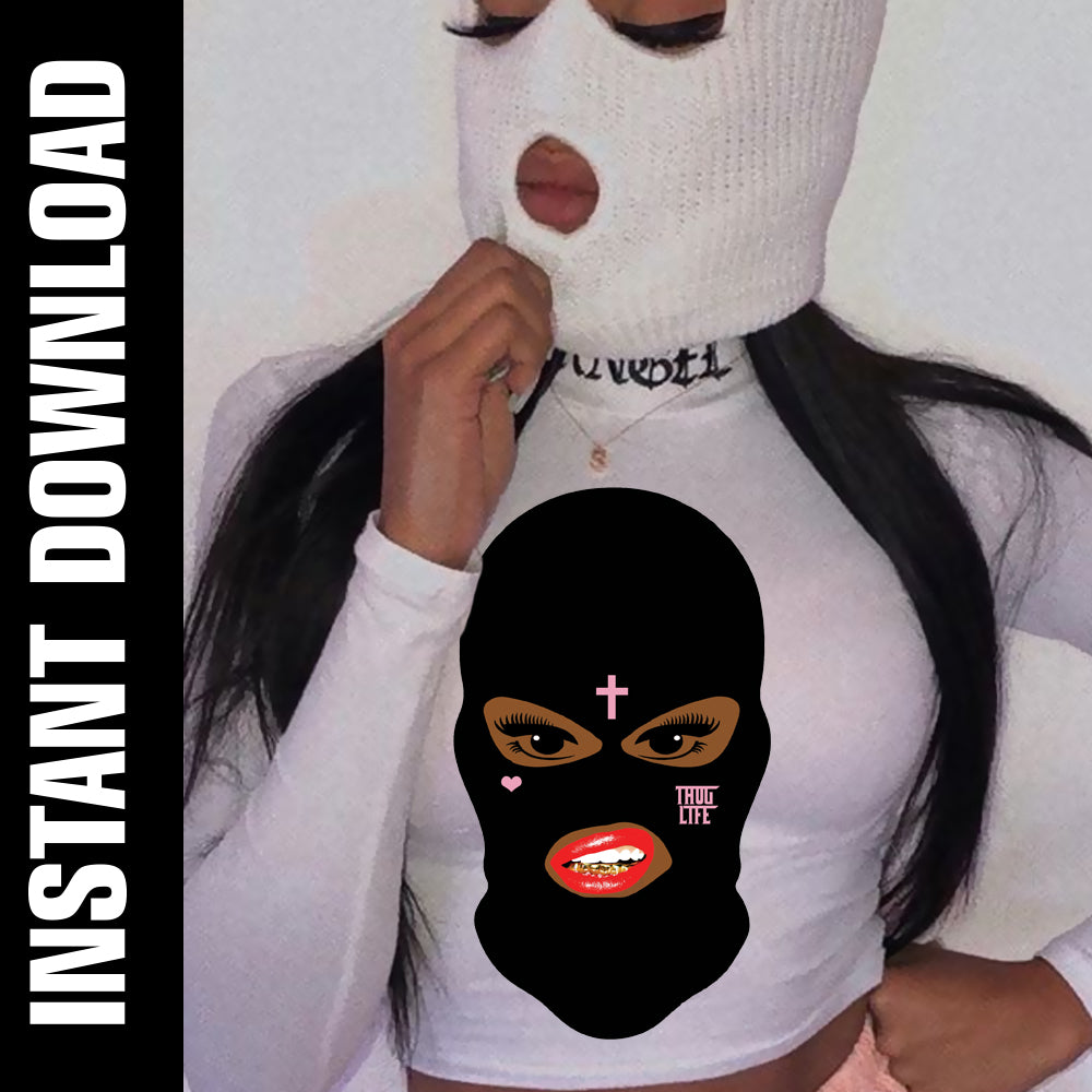 Thug Life Ski Mask PNG SVG