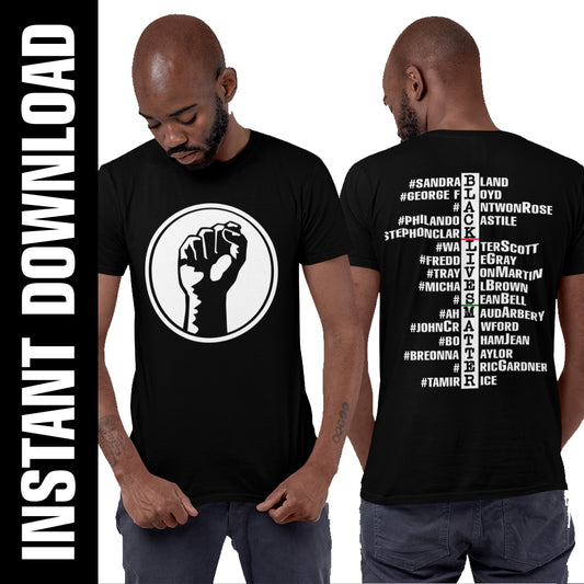 Black Lives Matter Names PNG SVG