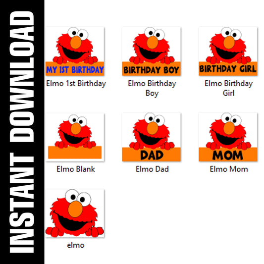 Elmo Birthday Bundle PNG SVG