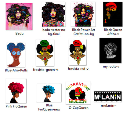 11 Afro Sistas Bundle JPGs ONLY