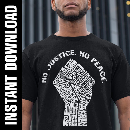 No Justice No Peace Fist PNG SVG