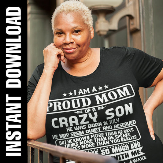 Proud Mom Crazy Son PNG SVG